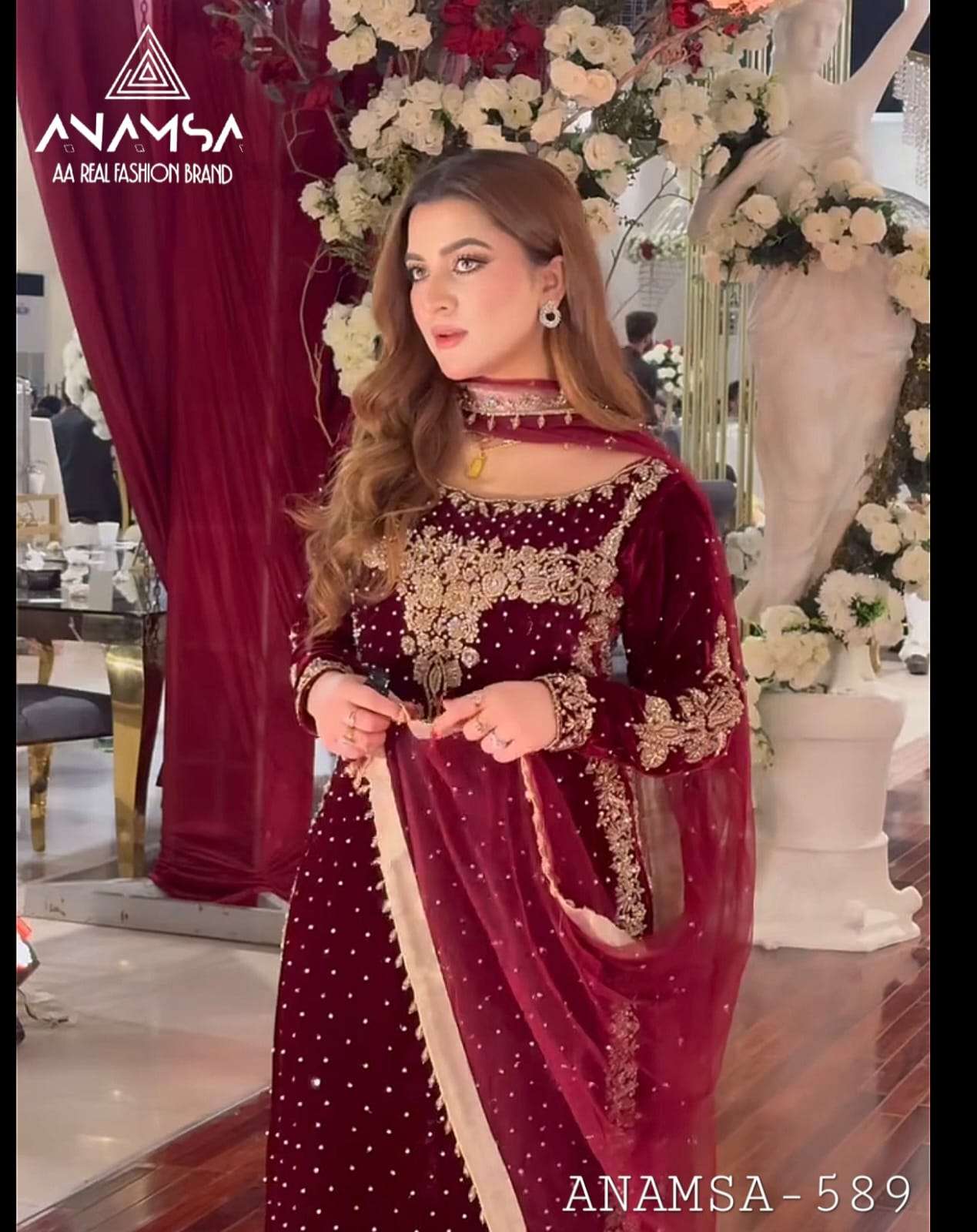 D No -589 Semi Stitched Anamsa